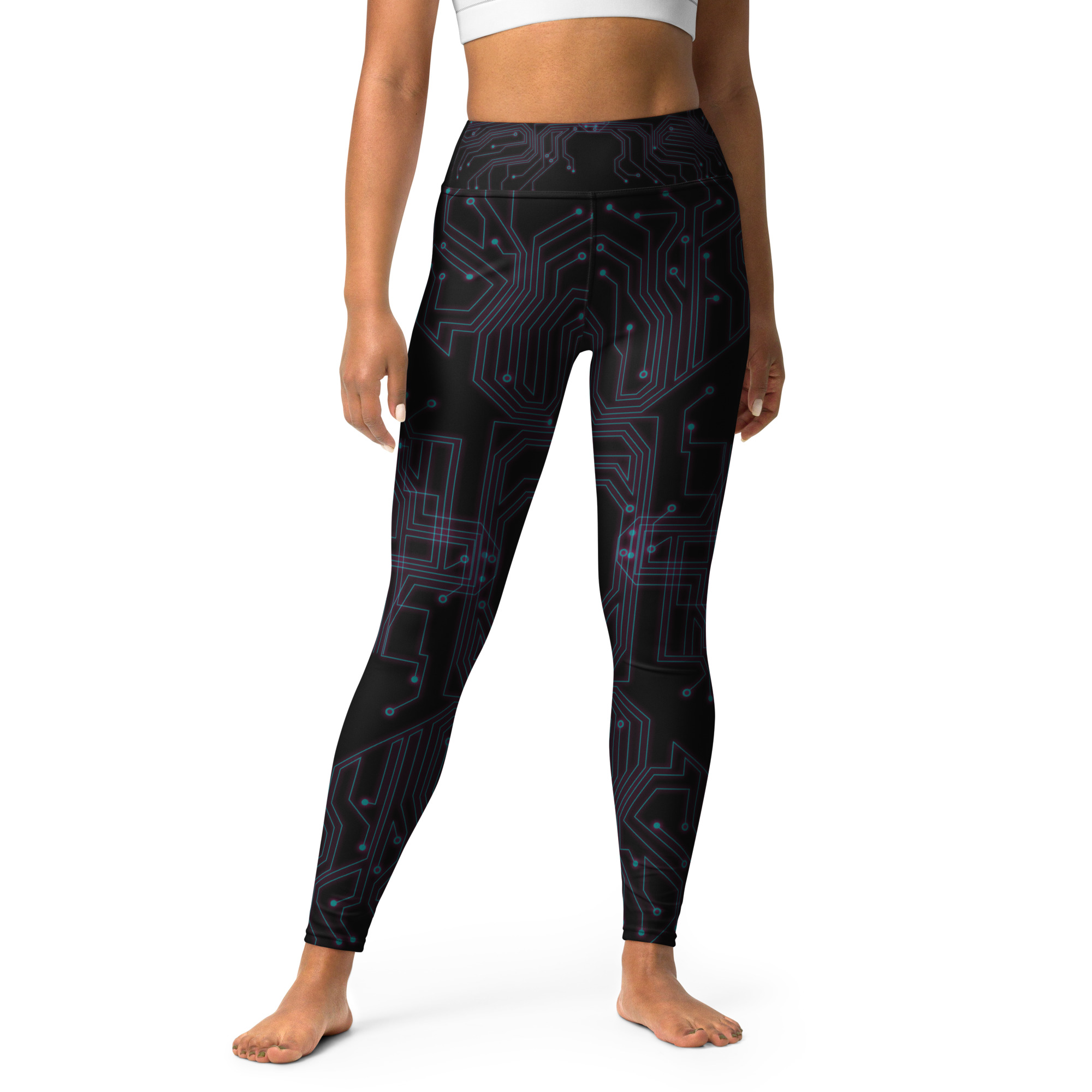 Circuit Pattern Yoga Leggings - Image 2