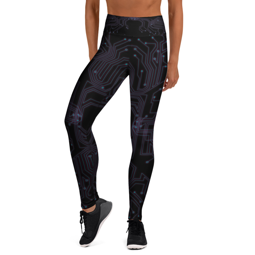 Circuit Pattern Yoga Leggings - Image 5